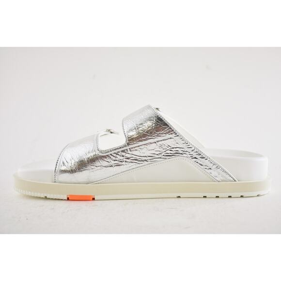 Louis Vuitton Trainer Mule Metallic Silver Buckle Slide Sandal UK 9 US 10 11 - Picture 12 of 16